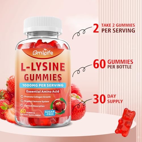 GrnLife L-Lysine 1000mg Gummies nutritional information panel
