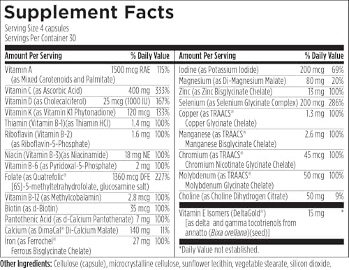 Professional grade prenatal multivitamin for women
