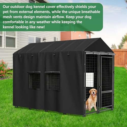 Close up view of reinforced buckles and premium stitching on weatherproofing pet crate accessory