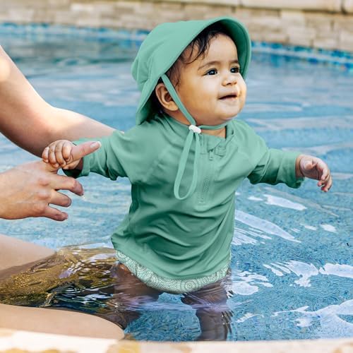 Green Sprouts Mint Sand Dollar swim diaper flat lay