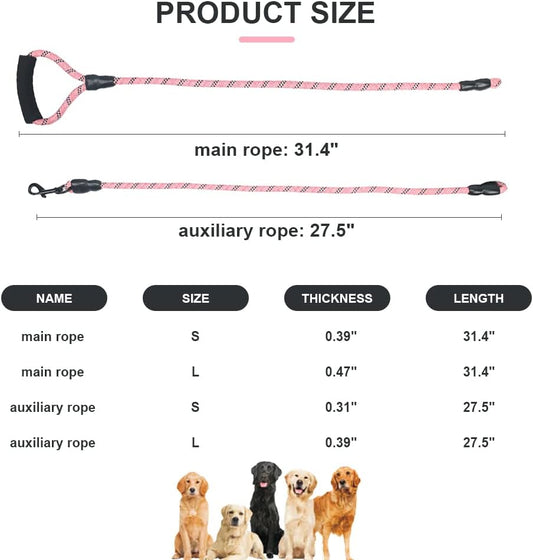 Close up of the three hundred sixty degree tangle free swivel clasp on the multi dog lead.