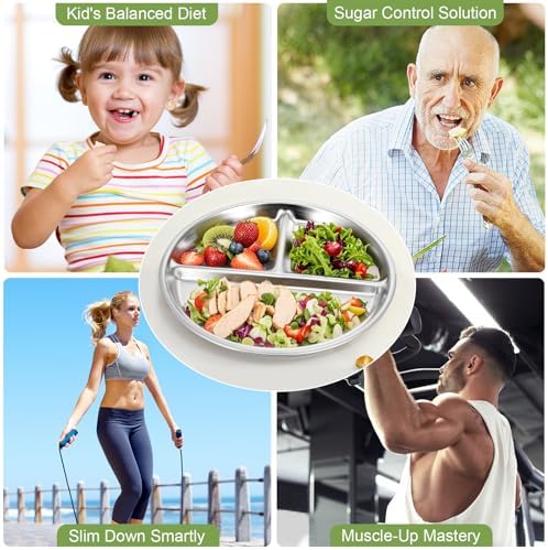 Anti-drop stainless steel portion plates for family use
