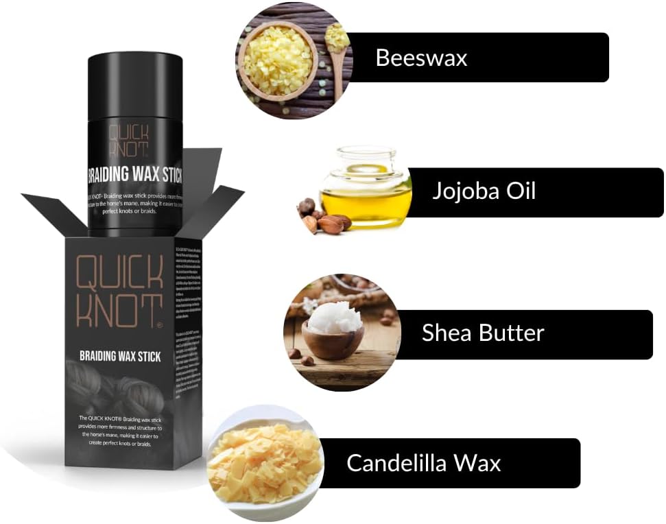 Quick Knot braiding wax stick for competition grooming