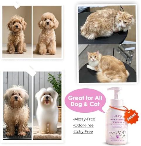 Premium pet grooming spray showing back label instructions for easy use