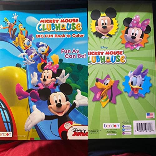 Open pages of ninety six page children activity book showing mazes and bonus sticker.