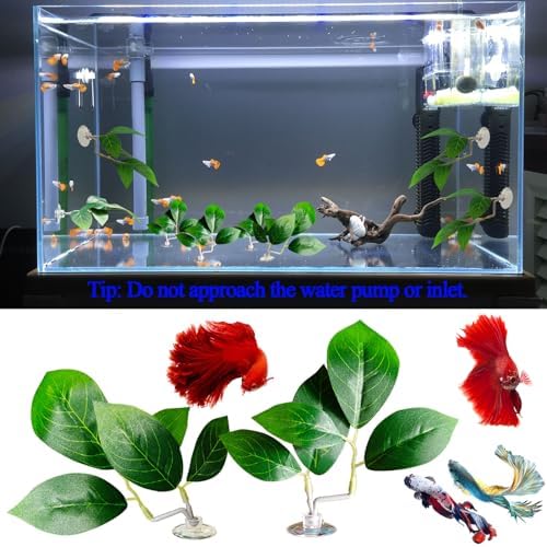 Side view of AncBace aquarium decor showing the double branch leaf structure