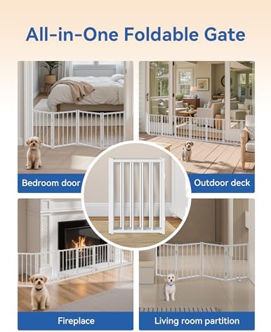 HFYZZ short dog gate protecting living room entry space