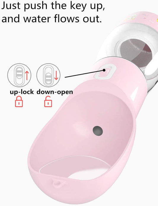 Misthis pet travel food and water cup with built-in drinking bowl