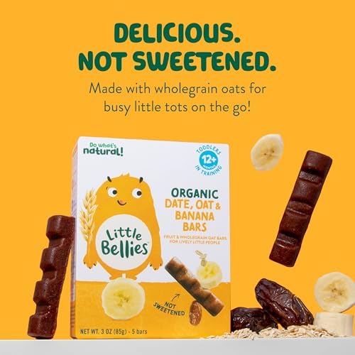 Six pack bundle arrangement of Little Bellies organic date oat and banana bars
