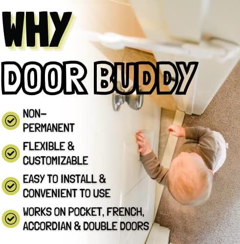 Packaging of Door Buddy baby proof door latch for cats