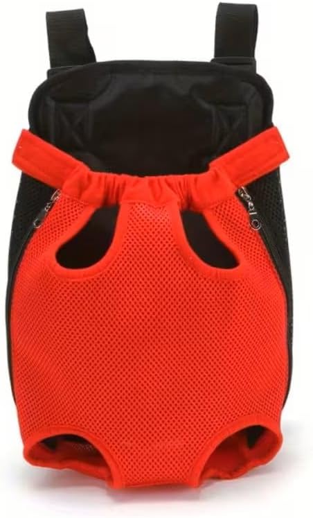 Cheap Surf Gear Adjustable Pet Carrier Backpack front view featuring red and black breathable mesh design.