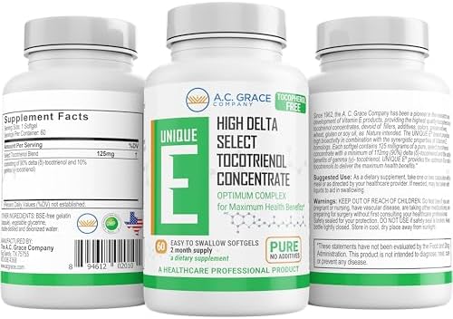 Authentic AC Grace Company Unique E Tocotrienol 125 mg dietary supplement packaging