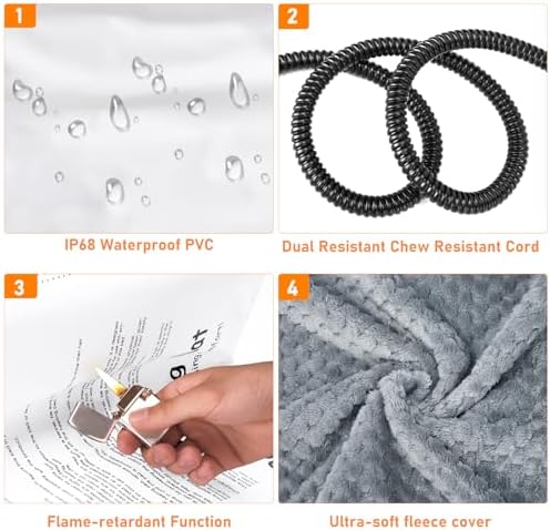 INVENHO Heated Cat Bed, Waterproof Adjustable Temperature Dog Cat Heating Pad with Timer, Indoor Pet Heating Pad for Cats Dogs Electric Pads for Dogs Cats, Pet Heated Pad (S: 18" x 16") - Image 8