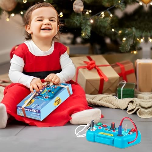 Compact travel friendly interactive electronic sensory board for boys and girls