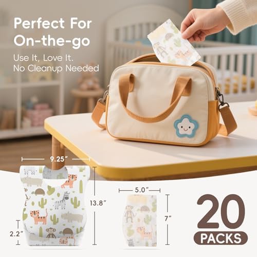 Hygienic soft and leakproof disposable paper bib for kids detailed view