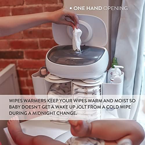 Prince Lionheart Evo Wipes Warmer with nightlight feature illuminated