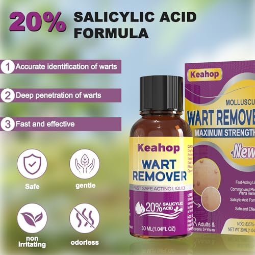 Keahop 30ml wart remover bottle with brush applicator for precise skin treatment.