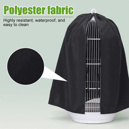 DONGKER weather resistant birdcage shade blocking out light on a cylindrical cage