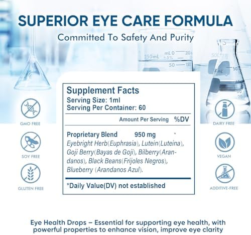 Verdeherb Wonerpro Eyebright liquid supplement packaging showing vegan and gluten free labels