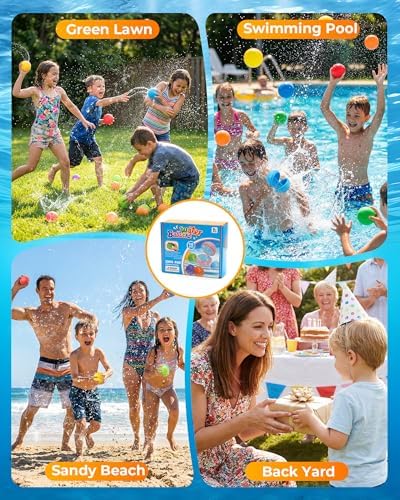 LADFAR reusable water balloons collection showing all included vibrant colors