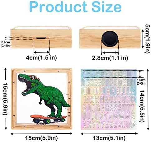 ICOSY decorative money bank packaging containing the dinosaur frame and two sheets of stickers