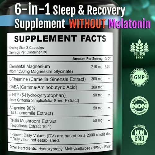 Vitality Labs melatonin free sleep supplement facts and ingredients label