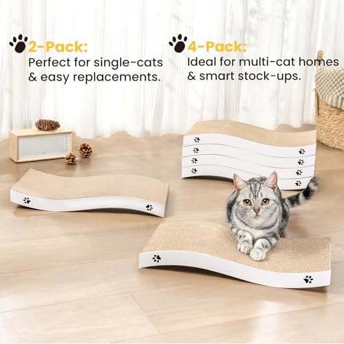 Reversible durable cardboard pet mat for indoor kittens demonstrating wear resistant design