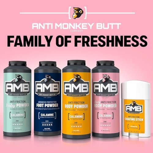 Anti Monkey Butt body powder for women used for preventing thigh chafing.