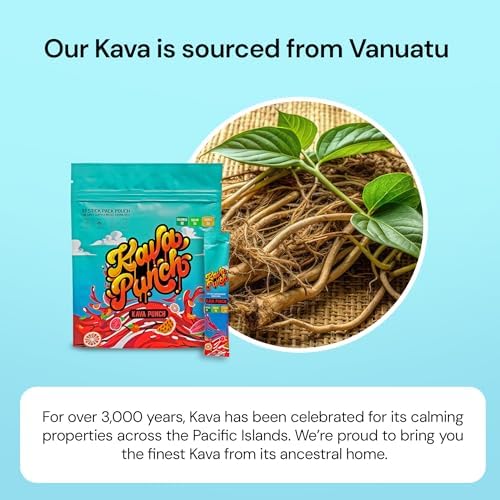 Kava Punch relaxation drink mix single serve pouch on a clean lifestyle background