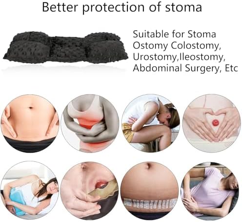 Flosmore ostomy support cushion showing invisible zipper for adjustable filling