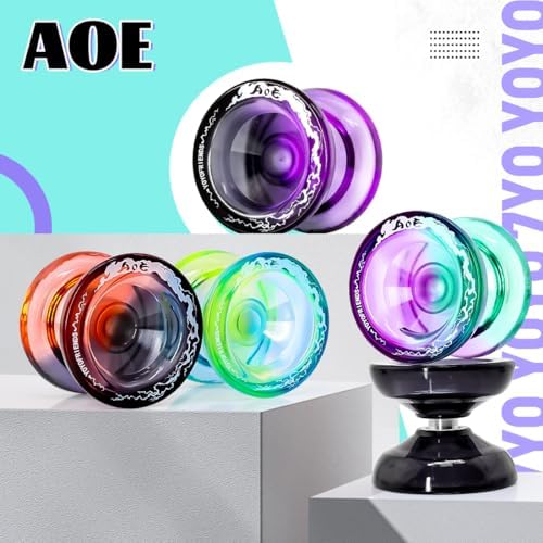 Side profile view of 7YO AOE crystal plastic yoyo