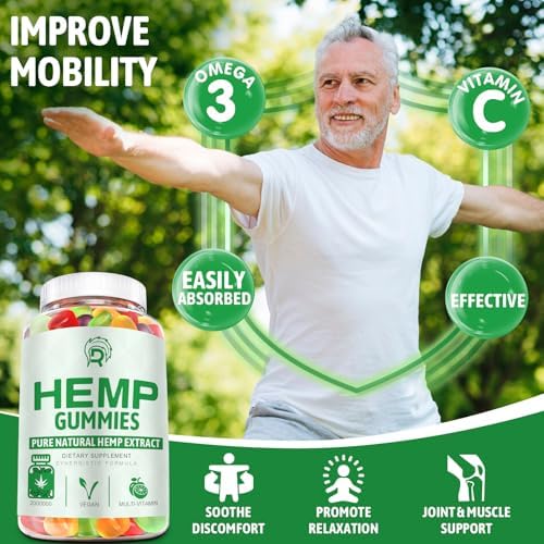 Vegan hemp multivitamin gummies in tropical flavor jar