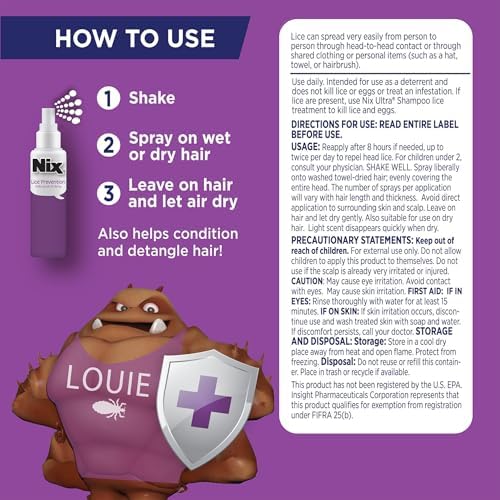 Educational instructions on Nix lice removal packaging