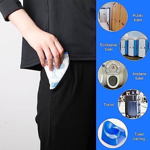 Back view of the Sliverdew ten pack disposable toilet pads package showing instructions.