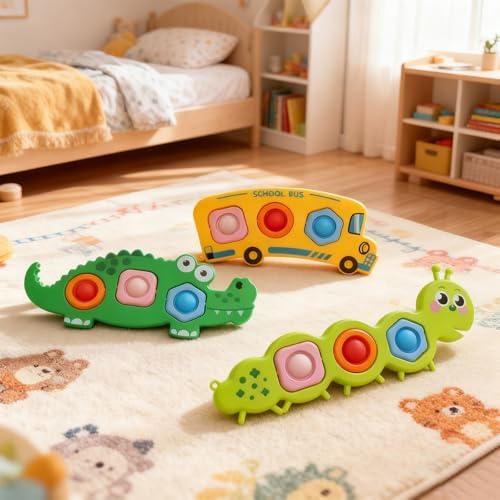 Winbar 3 piece infant learning toy packaging layout with all three colorful sensory strips aligned together.