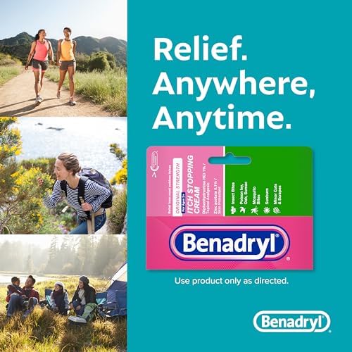 Two tubes of Benadryl original strength cream for fast-acting itch and pain relief.