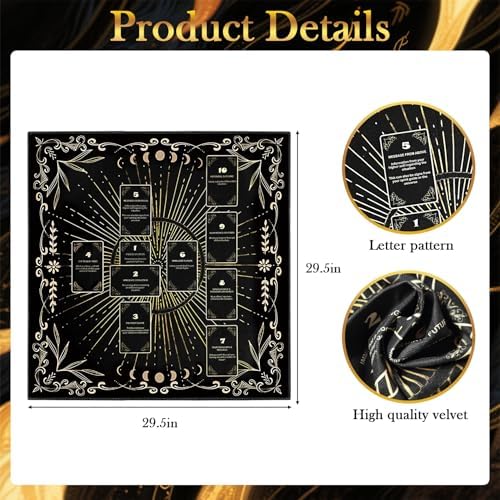 Knana tarot mat velvet texture and engraved design detail