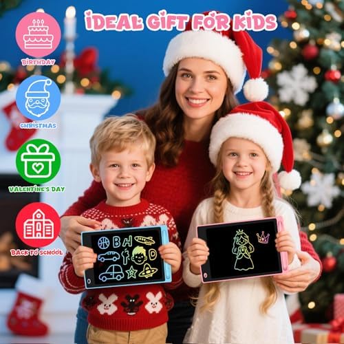 Glochin 8.5 inch erasable tablet showing vibrant drawing lines