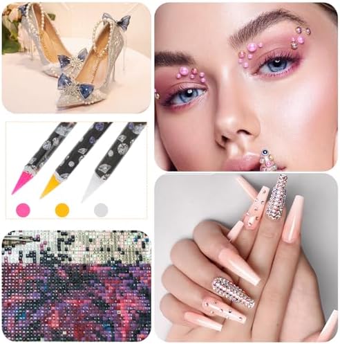 Professional nail technician using Aiyorse wax pencil for gems
