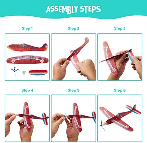 Complete set of forty eight individually wrapped party favor gliders showcasing all twelve unique patterns.