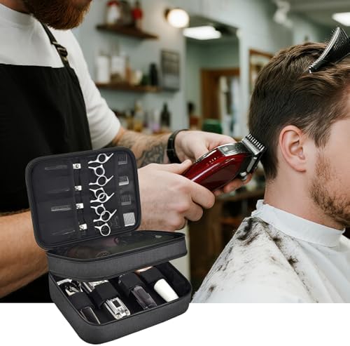 Steadtep premium black gray salon organizer bag close up view of durable nylon lining