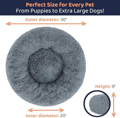 Donut Dog Bed - Premium Comfort for Anxiety Relief - Fluffy & Calming Design with Ultra-Plush Support | Cozy Round Dog Bed with Super Soft Circle Style (Dark Grey, Medium) - Image 7