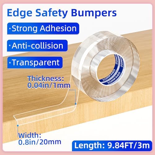 Zompago safety bumper applied to a table corner