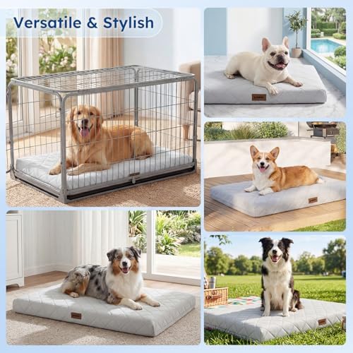 ZOMISIA Cooling Dog Bed for Crate, Q-Max>0.5 Cooling Mat with Removable Washable Cover, Orthopedic Egg Crate Foam Summer Pad for Extra Large Dogs, 41x27 Inch, Grey - Image 7