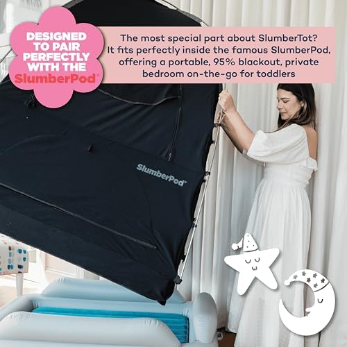SlumberPod SlumberTot portable toddler travel bed packed compactly for family vacation transit.