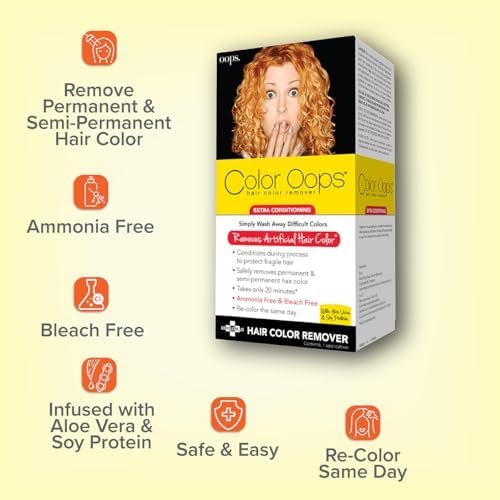 Application instructions on Color Oops hair remover packaging