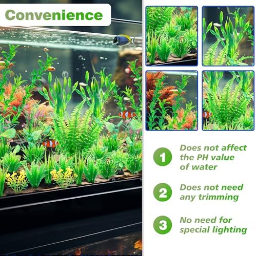 Ameliade brand durable plastic aquatic foliage pack for home aquariums