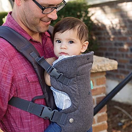 Infantino infant carrier featuring the protective two-in-one Wonder Cover bib attached to the front