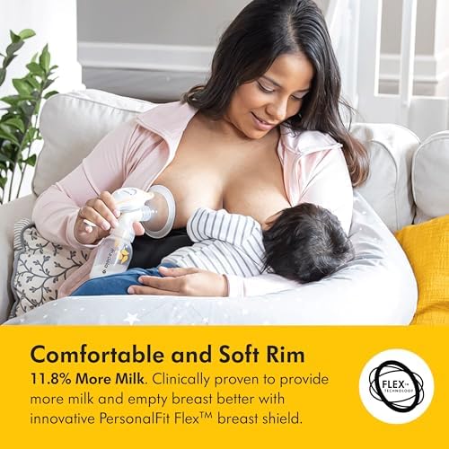 Packaging of the Medela manual pump and milk saver set detailing the BPA free material features