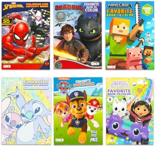 Twenty four unique children activity books laid out showing no duplicates